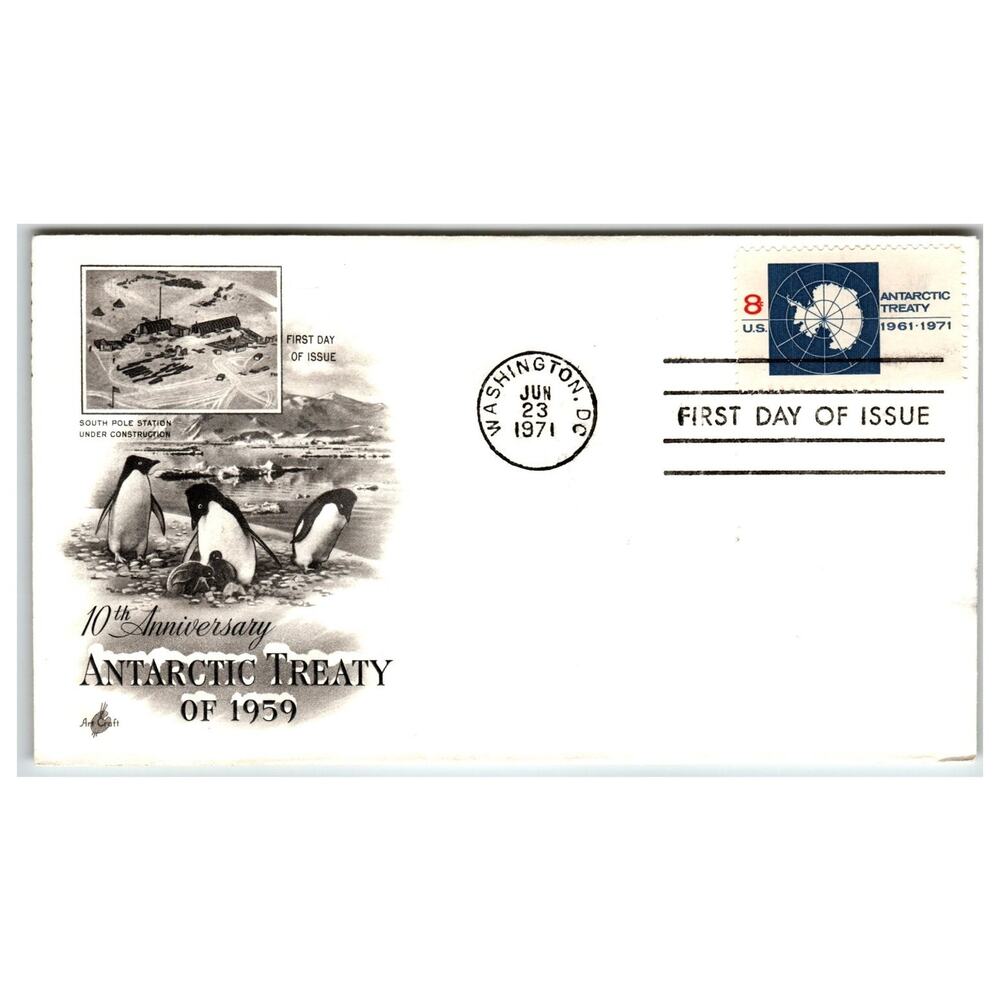 Scott #1432 Antarctic Treaty 1971 First Day Cover FDC ArtCraft Unaddressed